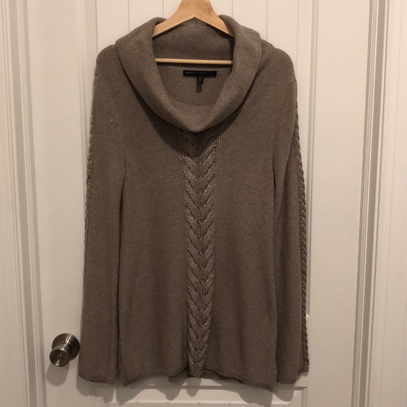 WHBM Cable-Front Cowlneck Pullover Sweater Large - Picture 4 of 11